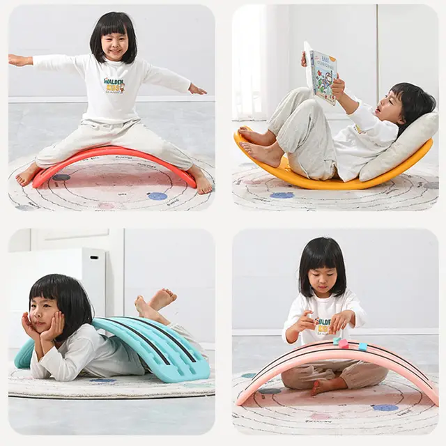 Child Balance Seesaw Kids Sensory Toys Indoor Curved Wobble Board Baby 2 Outdoor Yoga Board Sports Toy Games For Adults Juegos 4