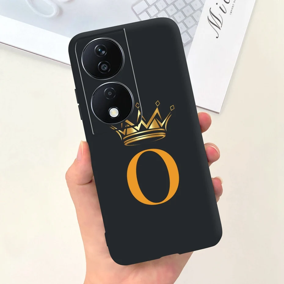 Fashion Crown Sakura Initial Letter Soft Silicon Phone Case - 2023 Edition