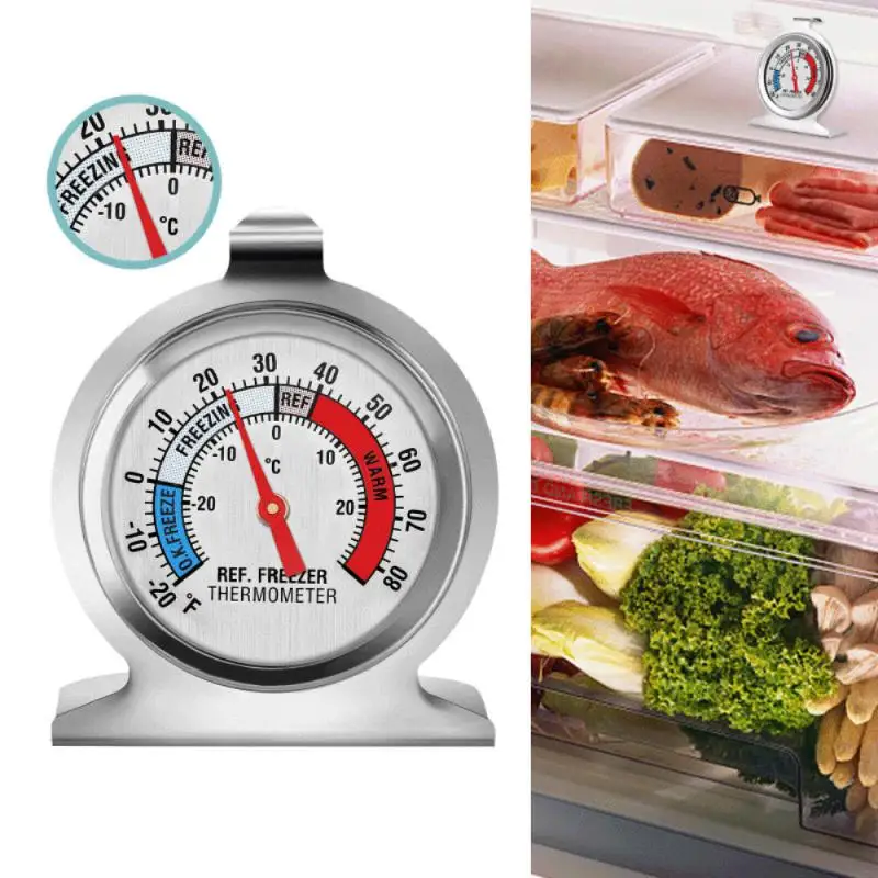 2 Pack Refrigerator Thermometer, -30~30°C/-20~80°F, Classic Fridge Analog Thermometer Large Dial With Red Indicator Thermometer 4