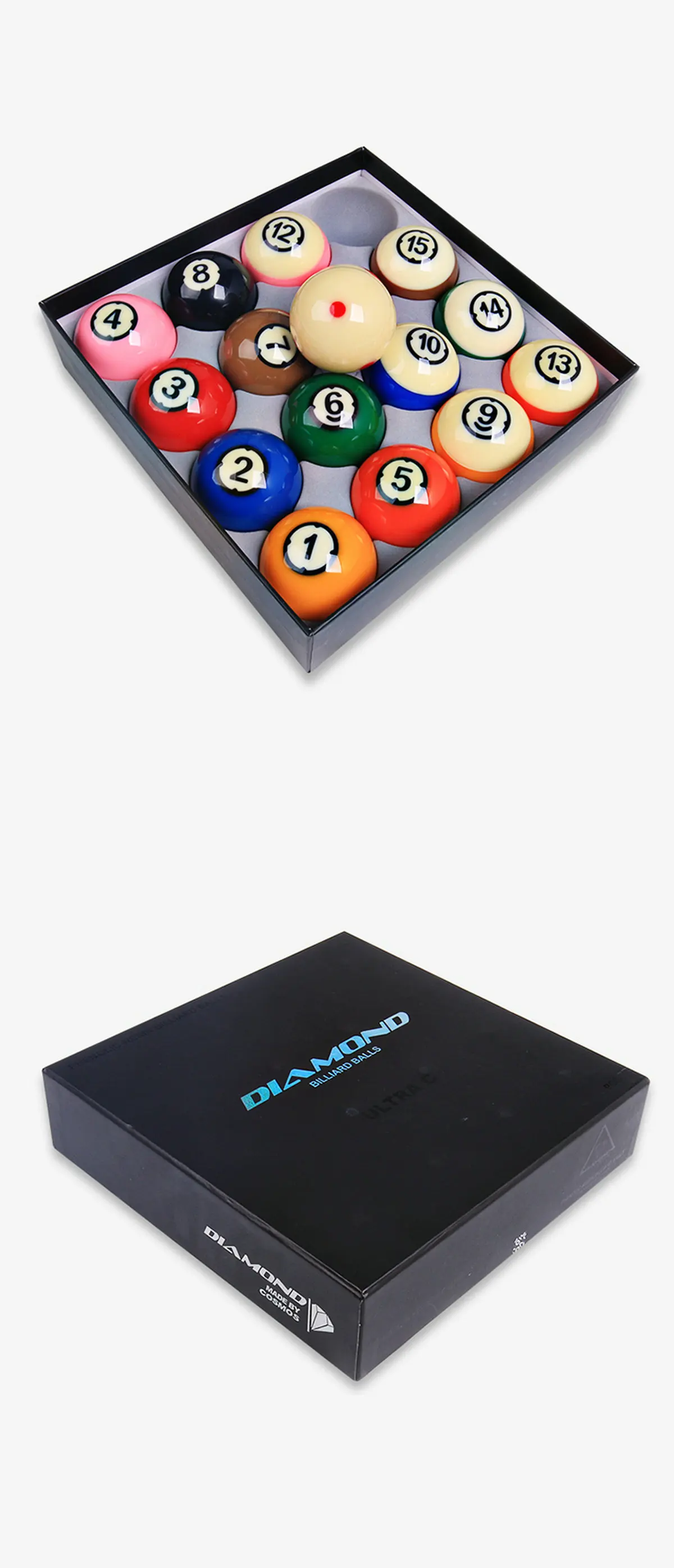 Cosmos Diamond Billiards Pool Ball Big Number 2-1/4" Set