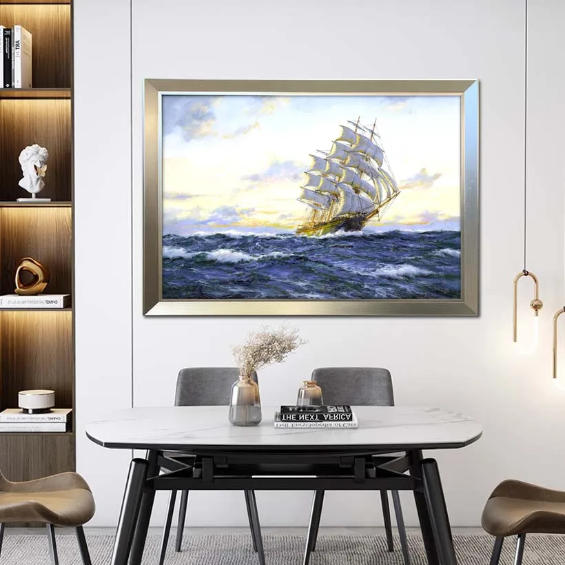 

Hand painted Oil Painting Sailboat Landscape Canvas Painting Home Decoration Hand Painted Wall Art Picture free shipping