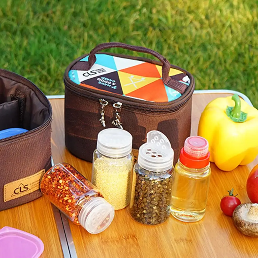 1 Set Spice Jar Storage Bag Large Capacity Waterproof Seasoning Storage Spice Salt Sauce Oil Travel Bottle Container Camping Su