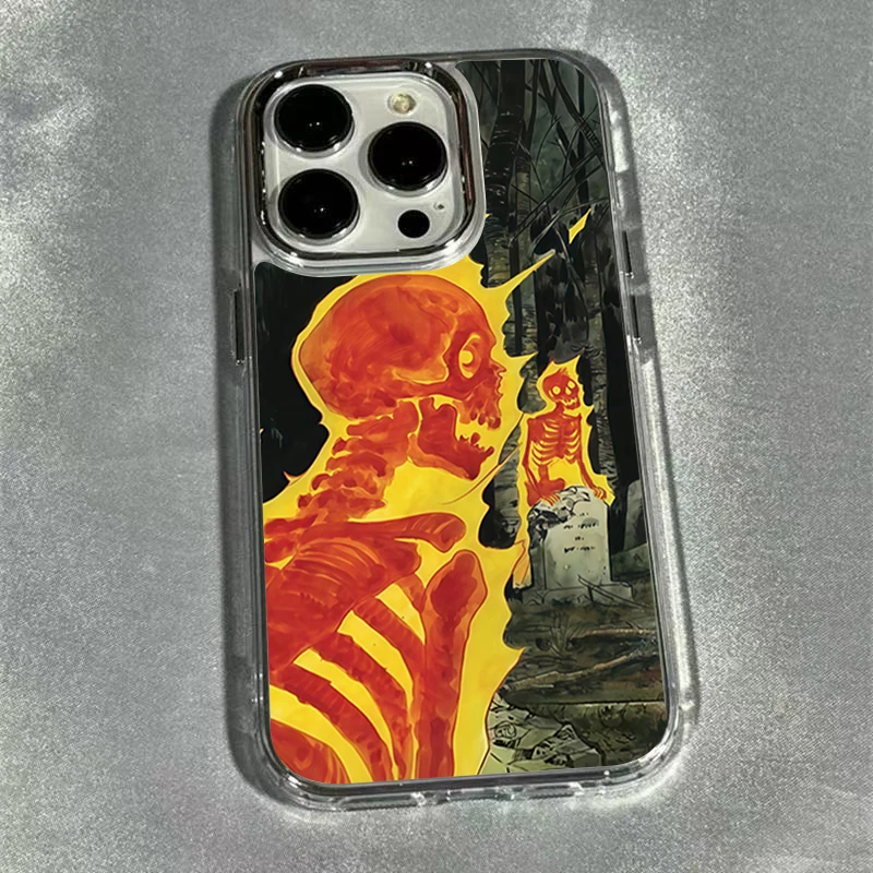 Shockproof Purple Skull Clear Soft Phone Case Cover