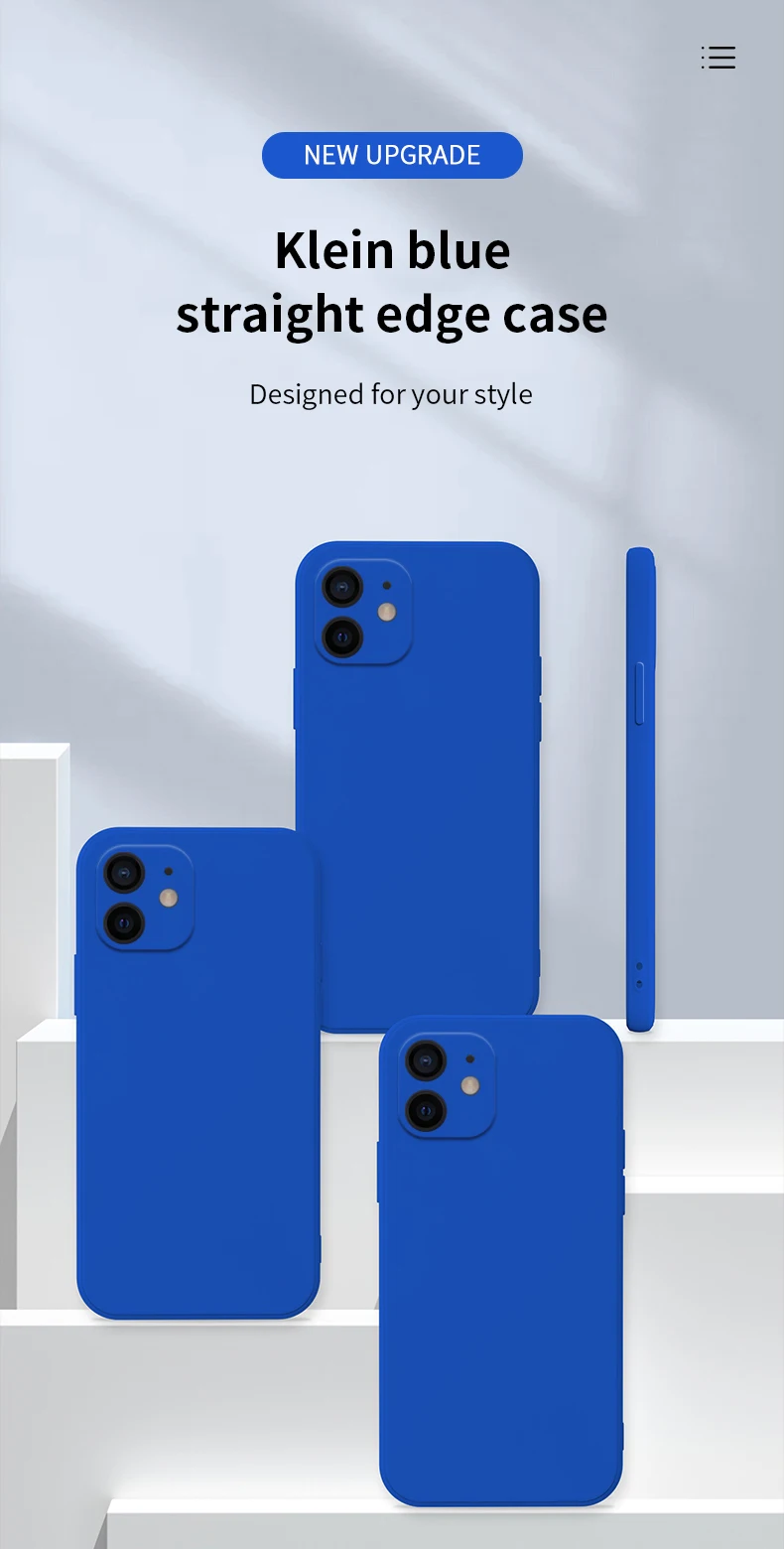 ASM Original Klein Blue Liquid Silicone Phone Case For iPhone 13 12 11 Pro Max Mini XS XR X 8 7 Plus SE2 Soft Thin Cover funda iphone 11 Pro Max phone case