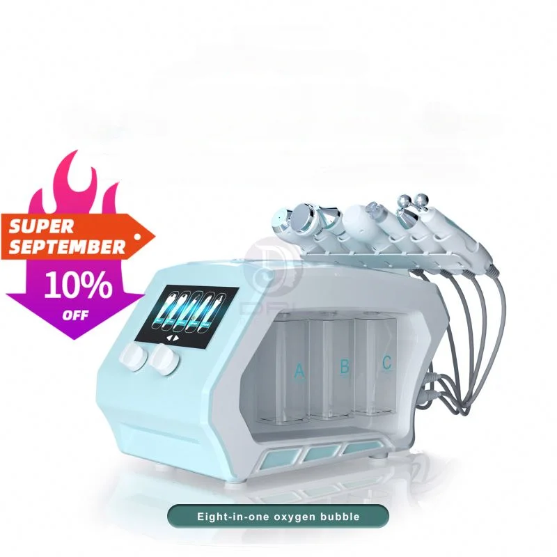 8 in 1 Facial Hydro Cleaning Device Microdermabrasion Aqua Skin Lifting Oxygen Peeling Portable for Beauty Salon