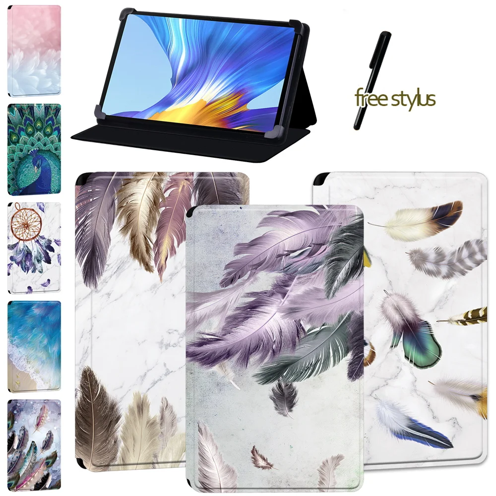 

Cover Case for Huawei Enjoy Tablet 2 10.1/Honor V6/MatePad T8/MatePad(10.4/10.8/Pro 10.8) -Anti-Dust Leather Feather Tablet Case