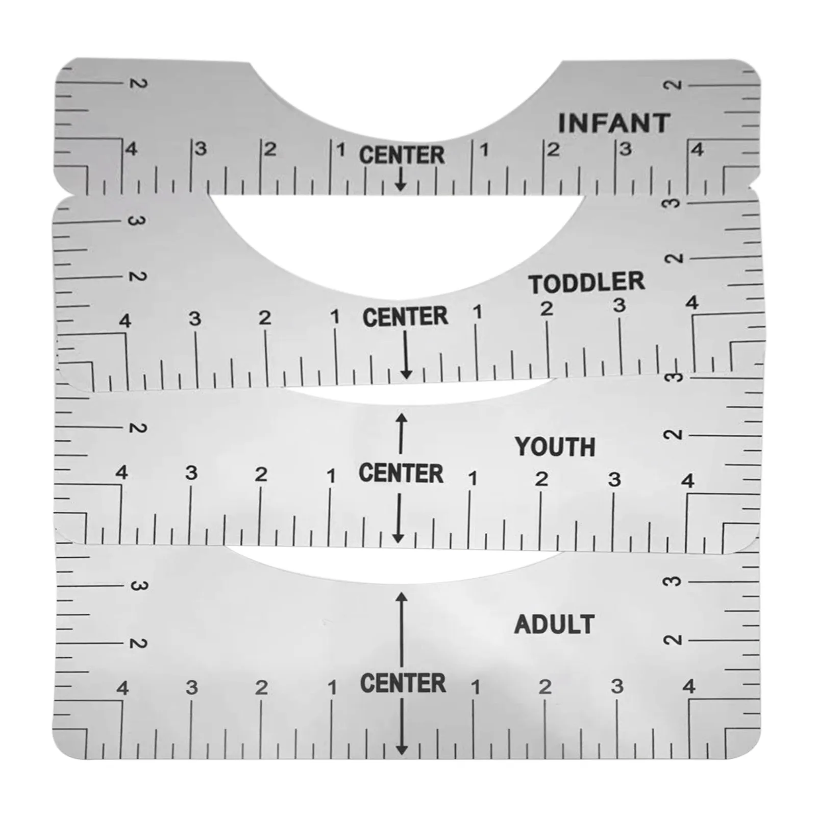Adult Youth Toddler Infant HTV Alignment Tool for Fashion Center Design Rulers with Size Chart 2pcs T Shirt Alignment Guide Tool-Acrylic T-Shirt Ruler for Vinyl Placement,Heat Press 