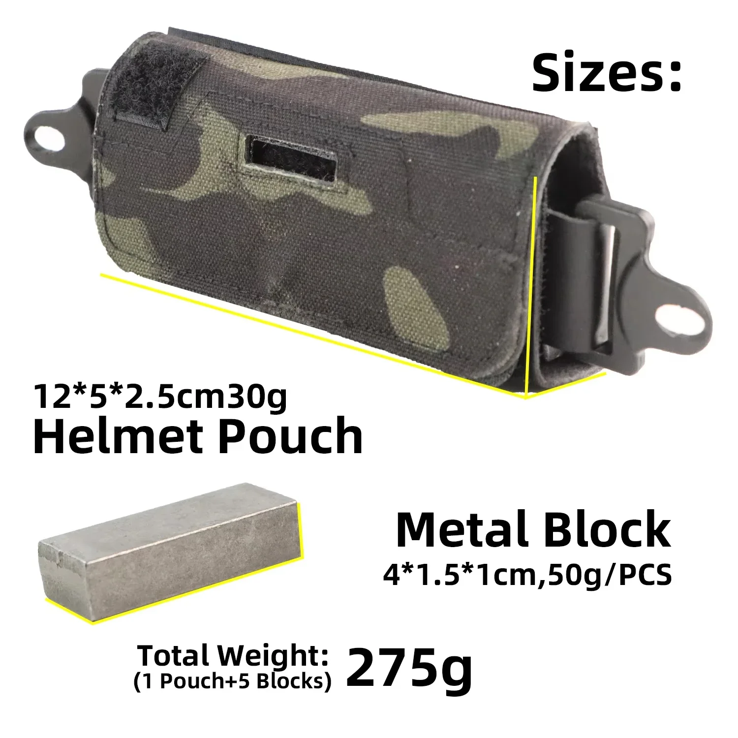 Outdoor Tactical Helmet Balance Weight Pack Feed Iron Block Detachable Universal Battery MICH Oxford Cloth Weight Bag