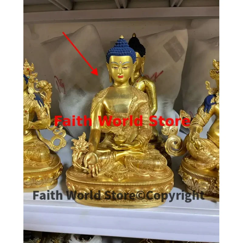 5A quality wholesale Buddha statue gilding Tantric Medicine Buddha Tathagata Buddha home family efficacious protection 21CM