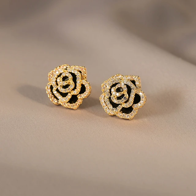 rose gold chanel earrings vintage