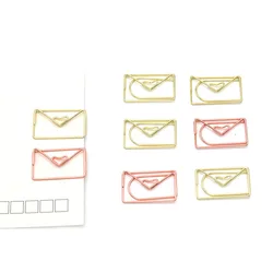 Cute Envelope Shaped Paper Clip Rose Gold Office Clips Bookmark Scrapbooking Metal Paperclip Creative Stationery School Supplies