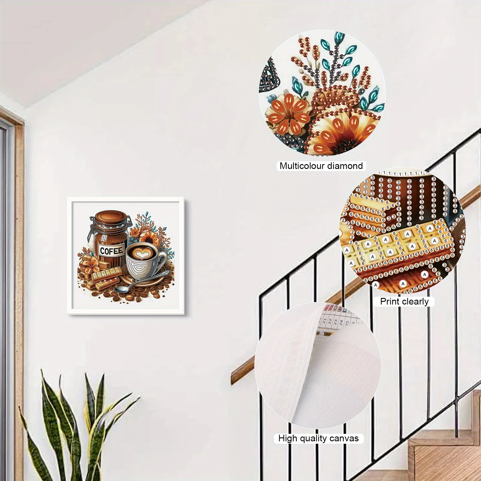 DIY Delicious coffee 5D Special Shape Diamond Art Kits for Beginners Diamond Art Painting Kits for Home Wall Decoration Gift
