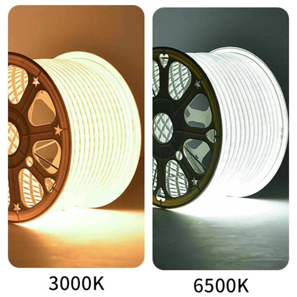 Led Strip Lights 220V High Brightness COB Led Strip IP65 Waterproof Adhesive Flexible Ribbon for Room Outdoor Garden Lighting 3