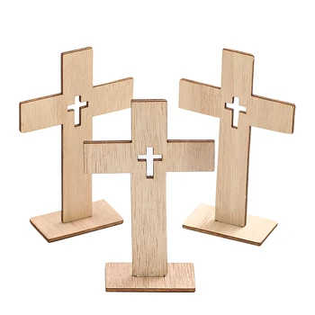 Wooden Cross Candle Decor 1