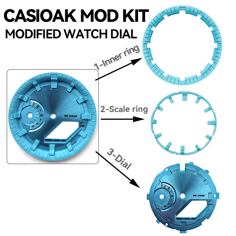 Casioak Mod Kit Modified Watch Dial Accessories Chapter Ring Watch Lume