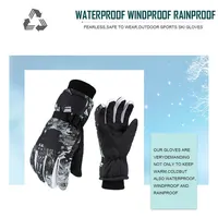 Men Black Ski Gloves Ultralight PU Waterproof Winter Warm Gloves Snowboard Male Cycling Motorcycle Riding Snow Windproof Gloves 3