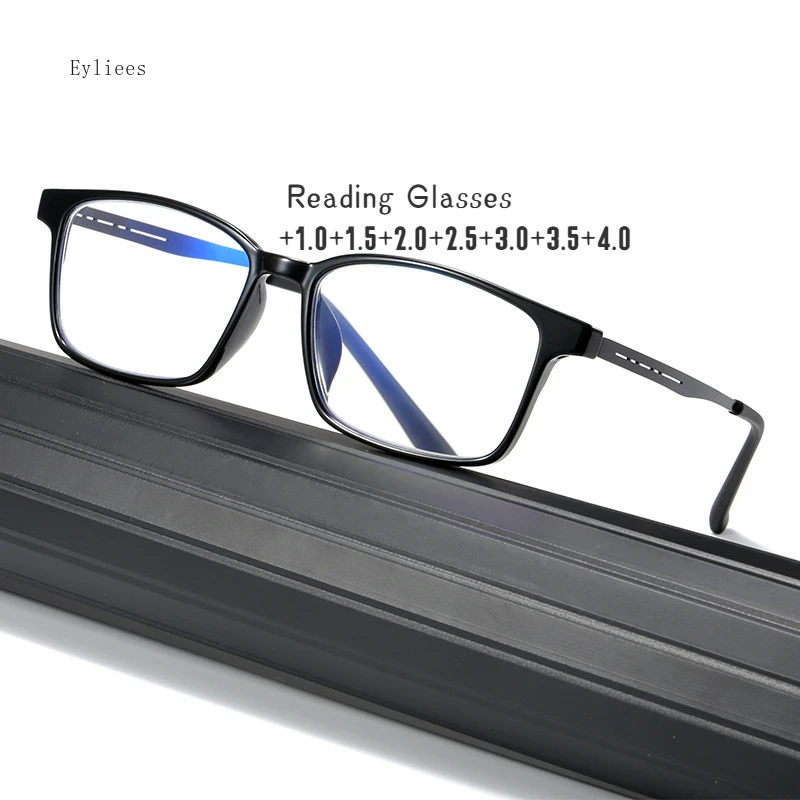 

TR90 Ultralight Titanium Reading Glasses Anti Blue Light Business Far Sight Eyeglasses Plus Diopter Eyewear To +4.0 glasses men