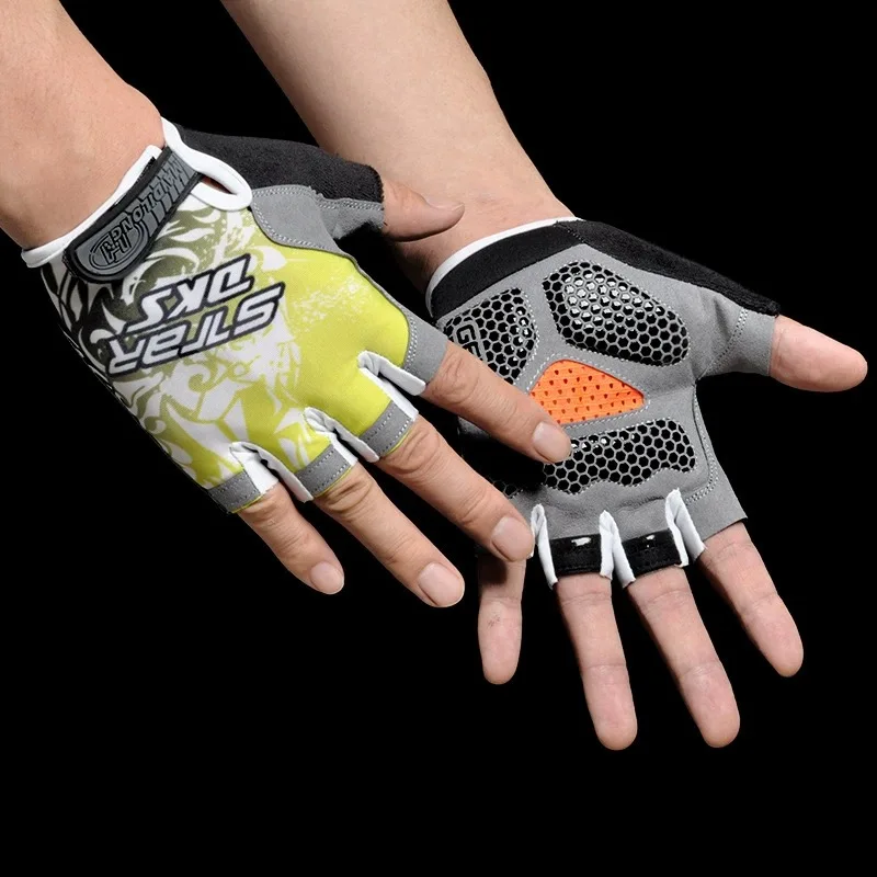 Unisex Lightweight Anti-Slip Half Finger Cycling Gloves with Absorbing Padding
