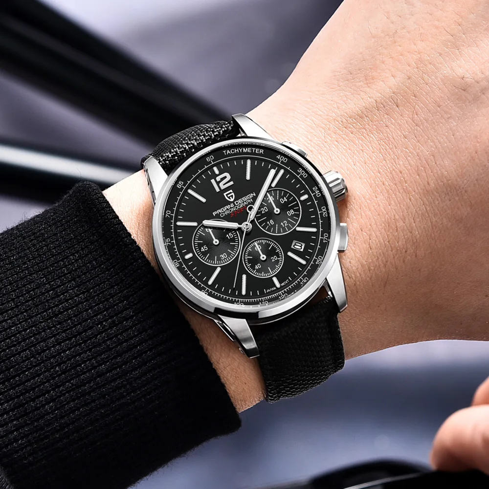 PAGANIDESIGN Men's Watch Multi-functional quartz chronograph watch steel YS008
