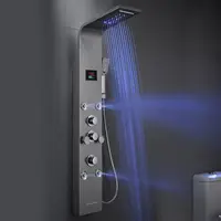 LED Lights Shower Panels Tower System 304 Stainless Steel Bathroom Shower Tower Column System Rainfall & Waterfall Shower Head 1