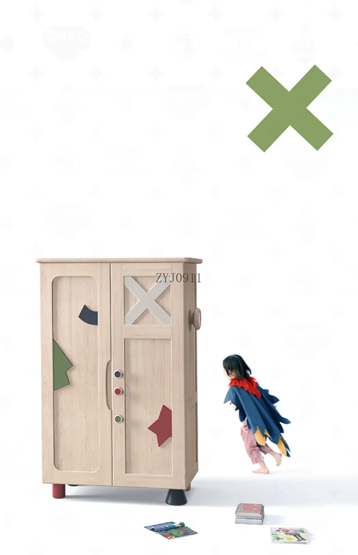**Children's wardrobe Solid wood children's room furniture design Single large wardrobe