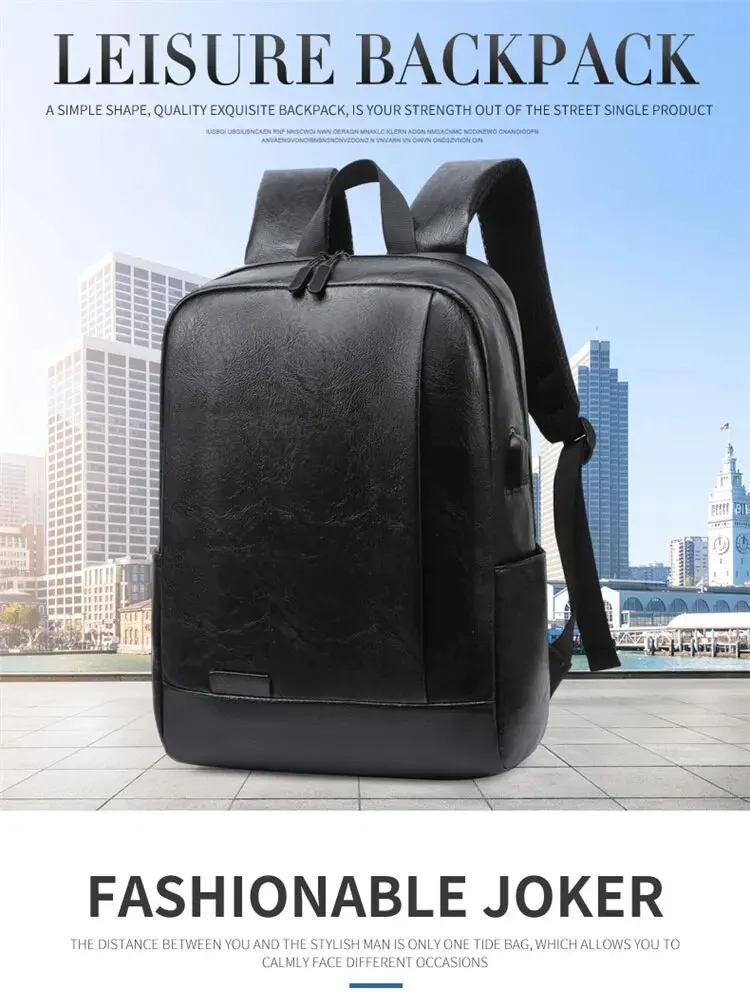 S546ce1469a3c45a8805c79c0cfaa90d5a 1 Pack 15.6 inches Men's Business Simple Computer Backpack USB Charging Lightweight Schoolbag Travel Commuting Mallzona