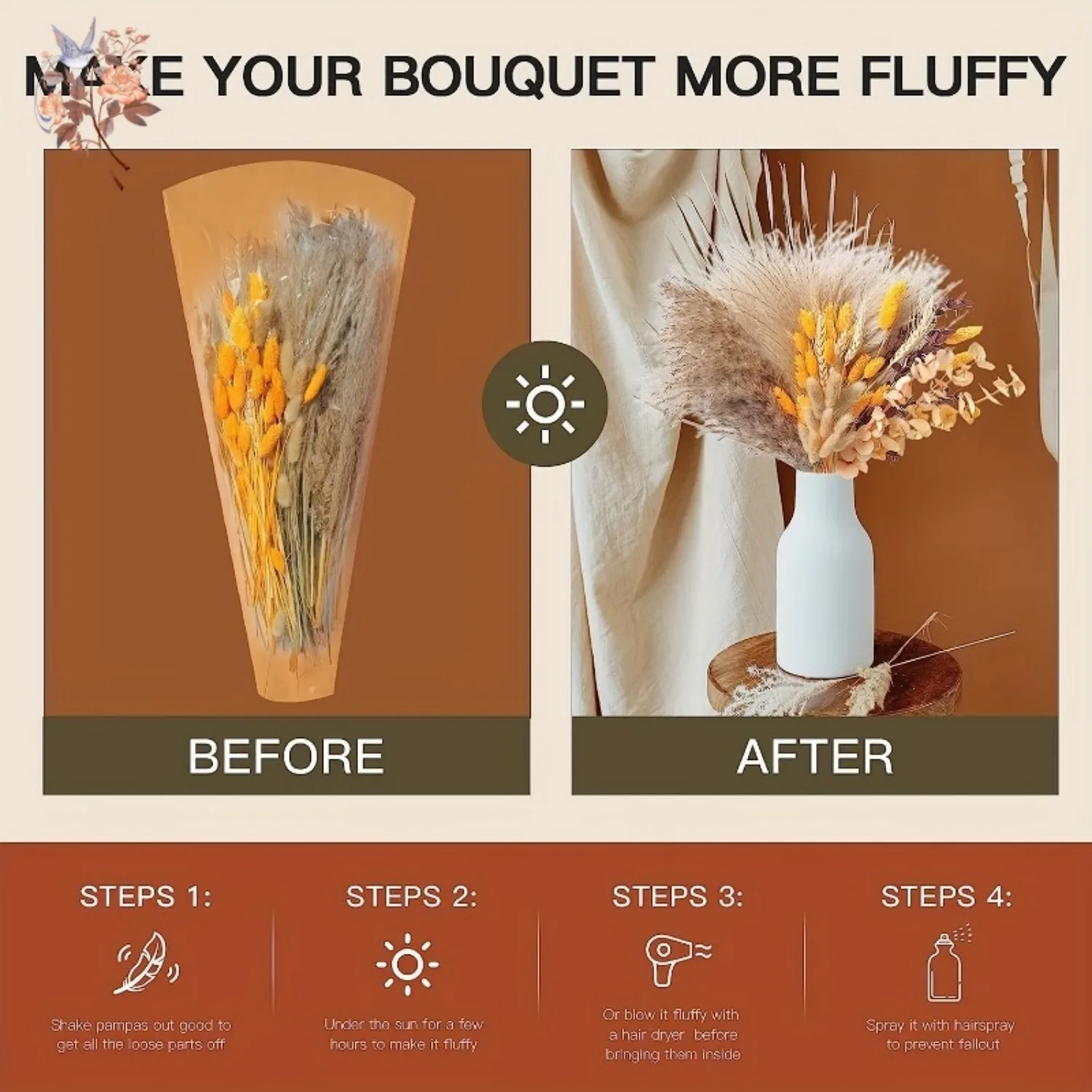 Lush Pampas Grass Bouquets for Elegant Floral Arrangements and Home Decor