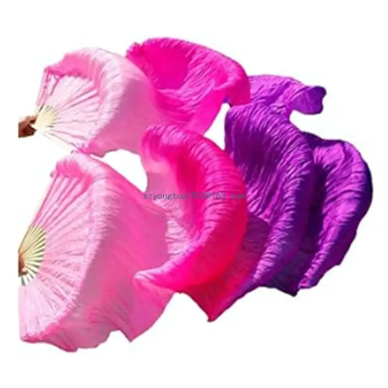 Professional Faux Silk Belly Dance Fan Veils Elegant Long Dancing Fan for Dance Enthusiasts Teachers Students 150cm