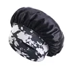 Women's Satin Solid Sleeping Hat Night Sleep Hair Care Bonnet Nightcap Silky Shower Caps Elastic Flower Print Band Unisex Cap 3
