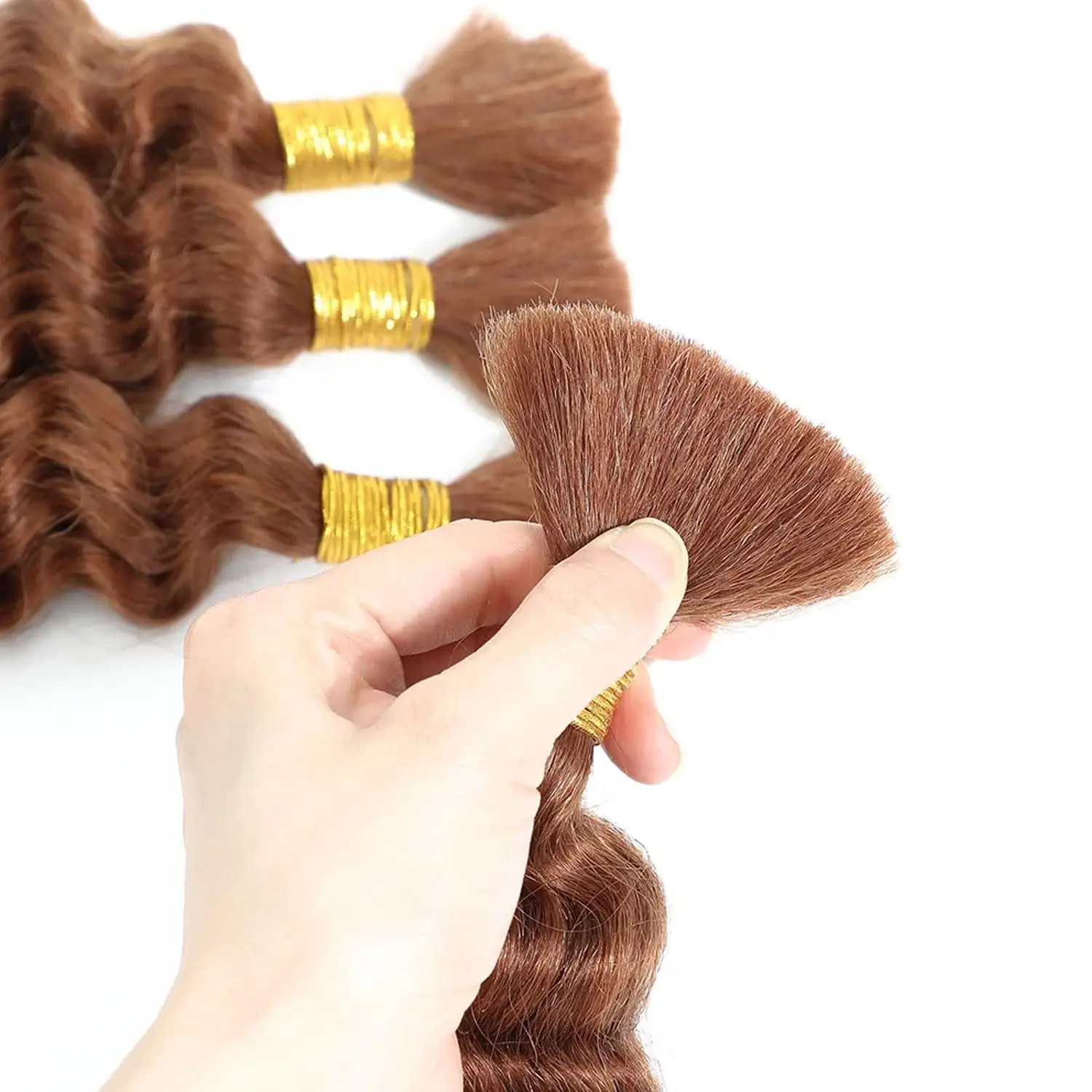 Luxury Deep Wave Braiding Hair 24in, Color #30 Brown, 1 Bundles (150g), Heat Resistant Fiber, Creates Natural Looking Volume 4