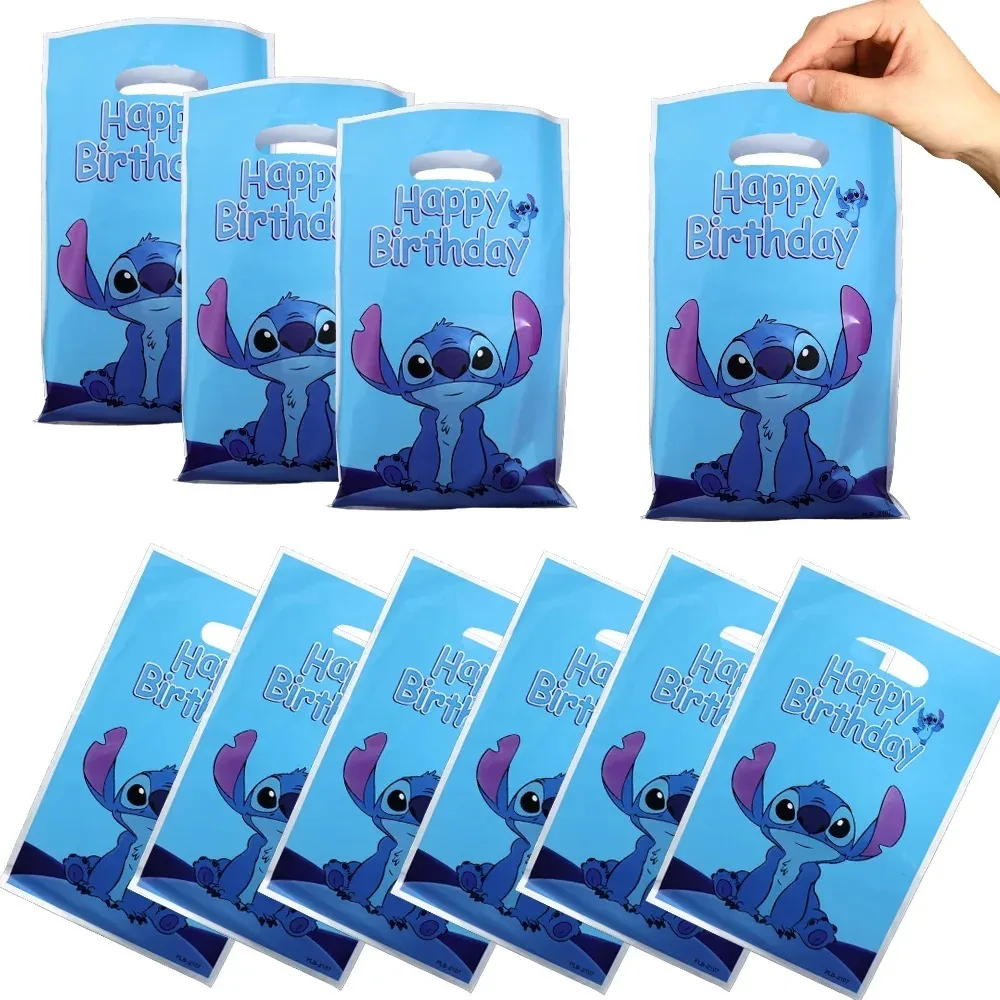 

10/20/30/40pcs Gift Bags Blue Lilo Stitch Cartoon Theme Reusable For Children's Birthday Party Anniversary School Home Event Set