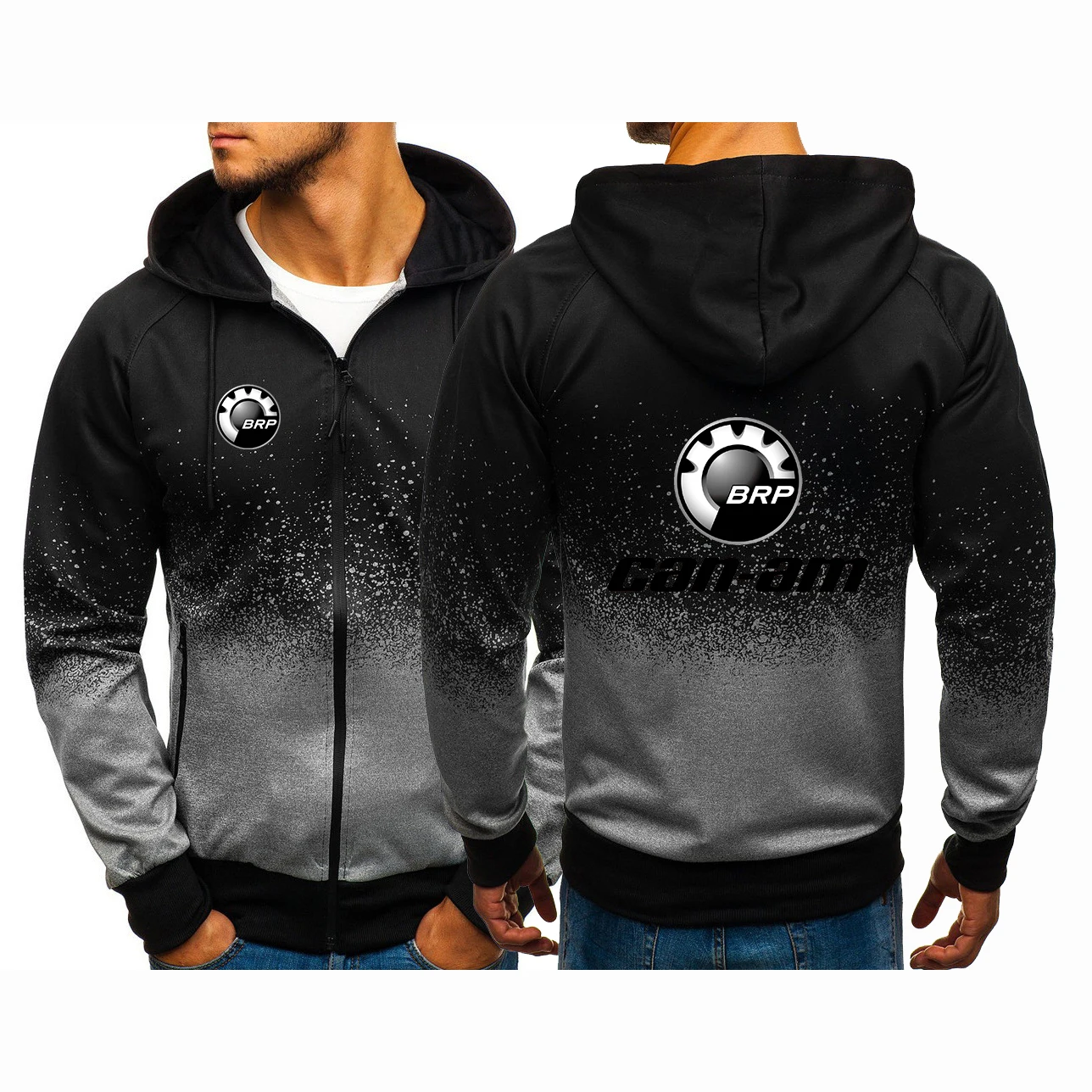 

CAN-AM BRP 2022 men's new long-sleeved gradient sweatshirt printed Harajuku hoodie zipper coat jacket