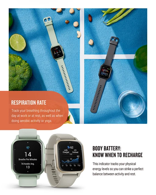 Garmin New Venu Sq2 Intelligent Sports Fitness Blood Oxygen Heart