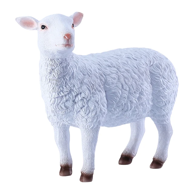 Kültéri Bárányszobor Gyantakert Szobor Dekoratív Állatok Figura Miniatűr Juhok Farm Az Udvari Terasz Pázsithoz