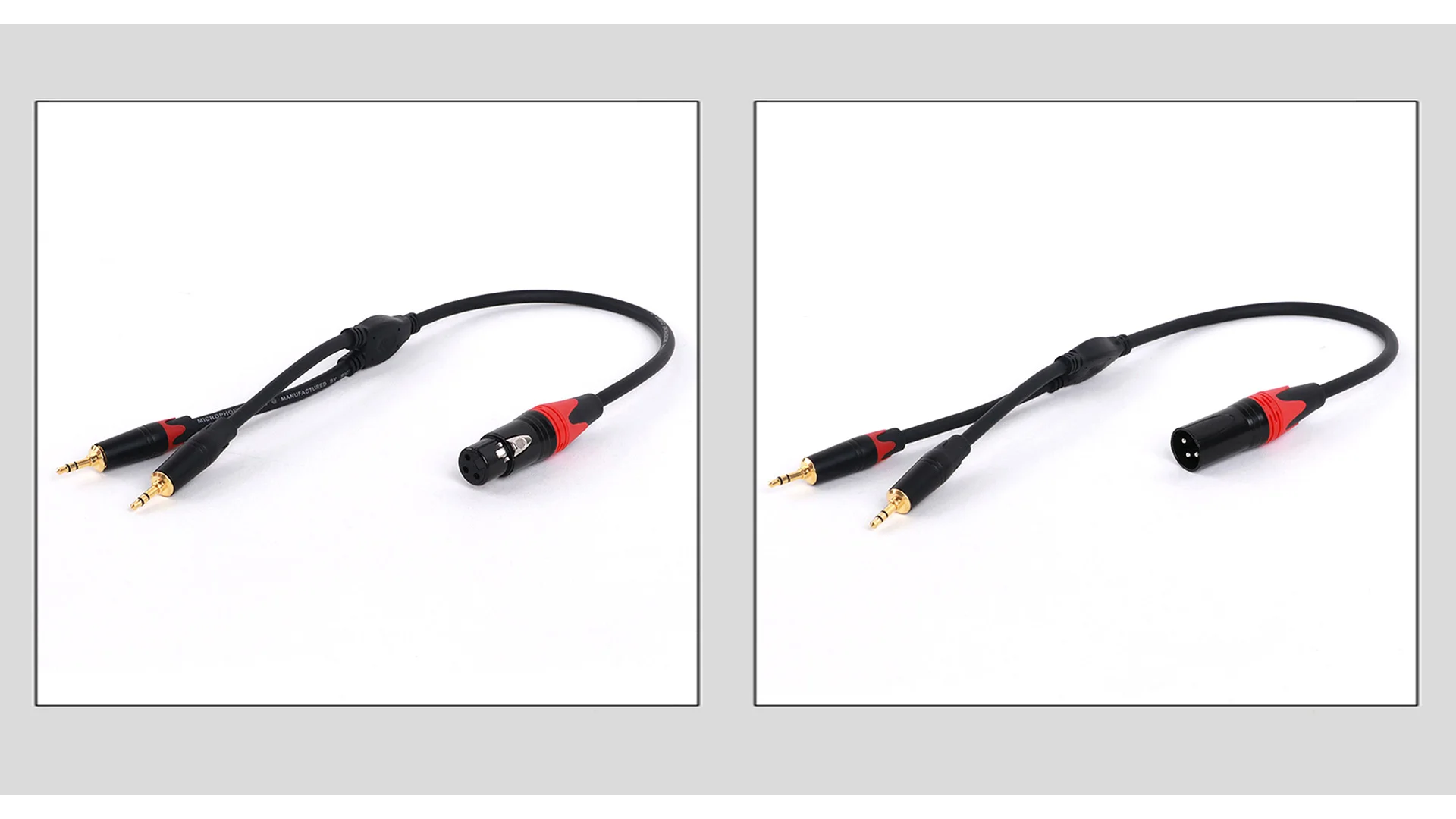 Guerguo 0,3 m 0,5 m 3-poliges xlr-Buchse/Stecker auf zwei 3,5-mm-Stereo-Stecker und-Splitter-Mikrofon kabel für Mixer-Lautsprecher verstärker – Detail 6
