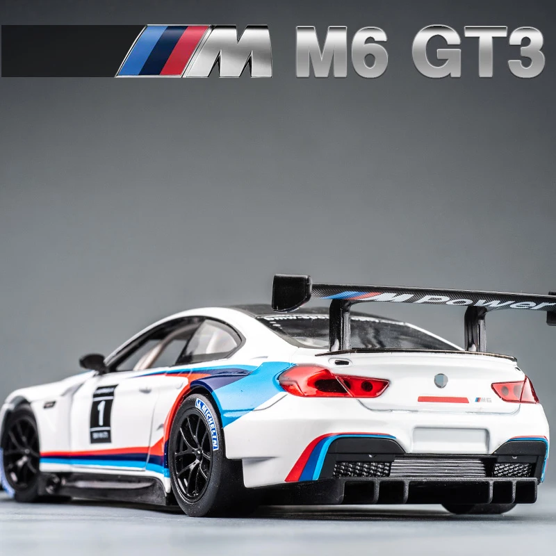 124 BMWS M6 GT3 M4 Le Mans Racing Car Free Wheeling High Light Sport