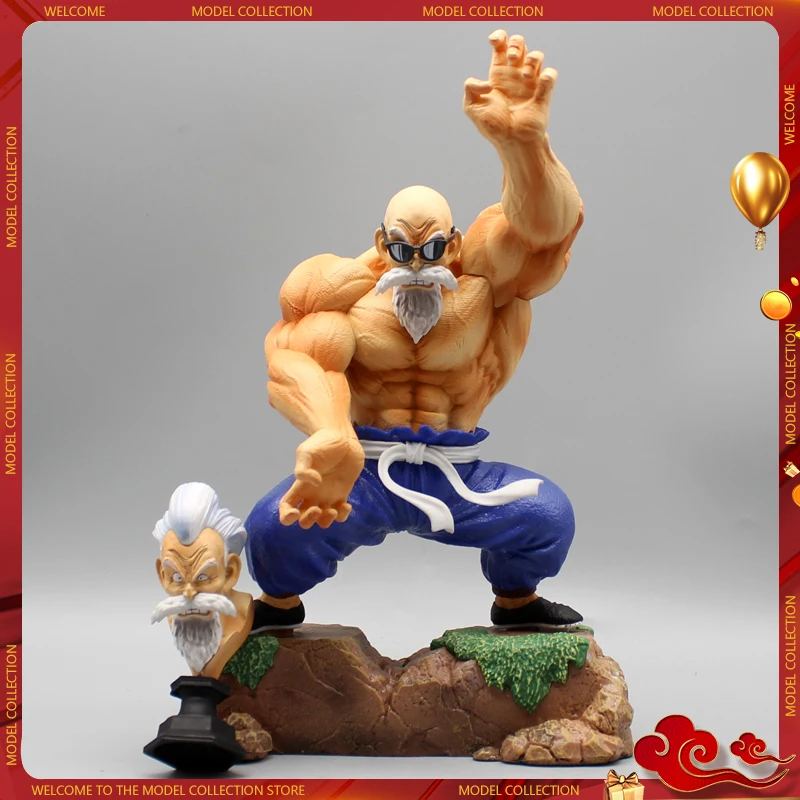 25Cm Dragon Ball Figures Master Roshi Muscle Figurine Kame Sennin Figure Double Headed Statue Pvc Model Desktop Ornament Toys