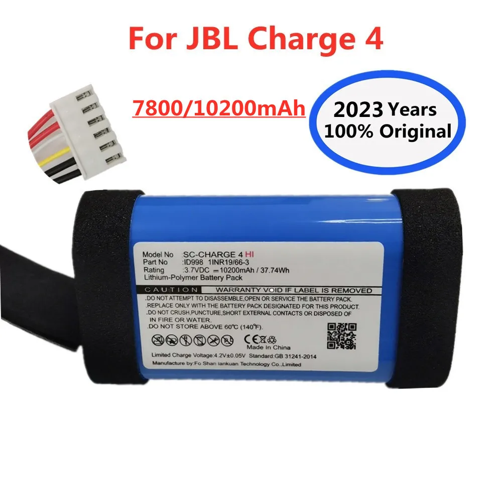 

2023 Years 10200mAh Original Speaker Rechargeable Battery SUN-INTE-118 ID998,1INR19/66-3 For JBL Charge 4 Charge4 Player Bateria