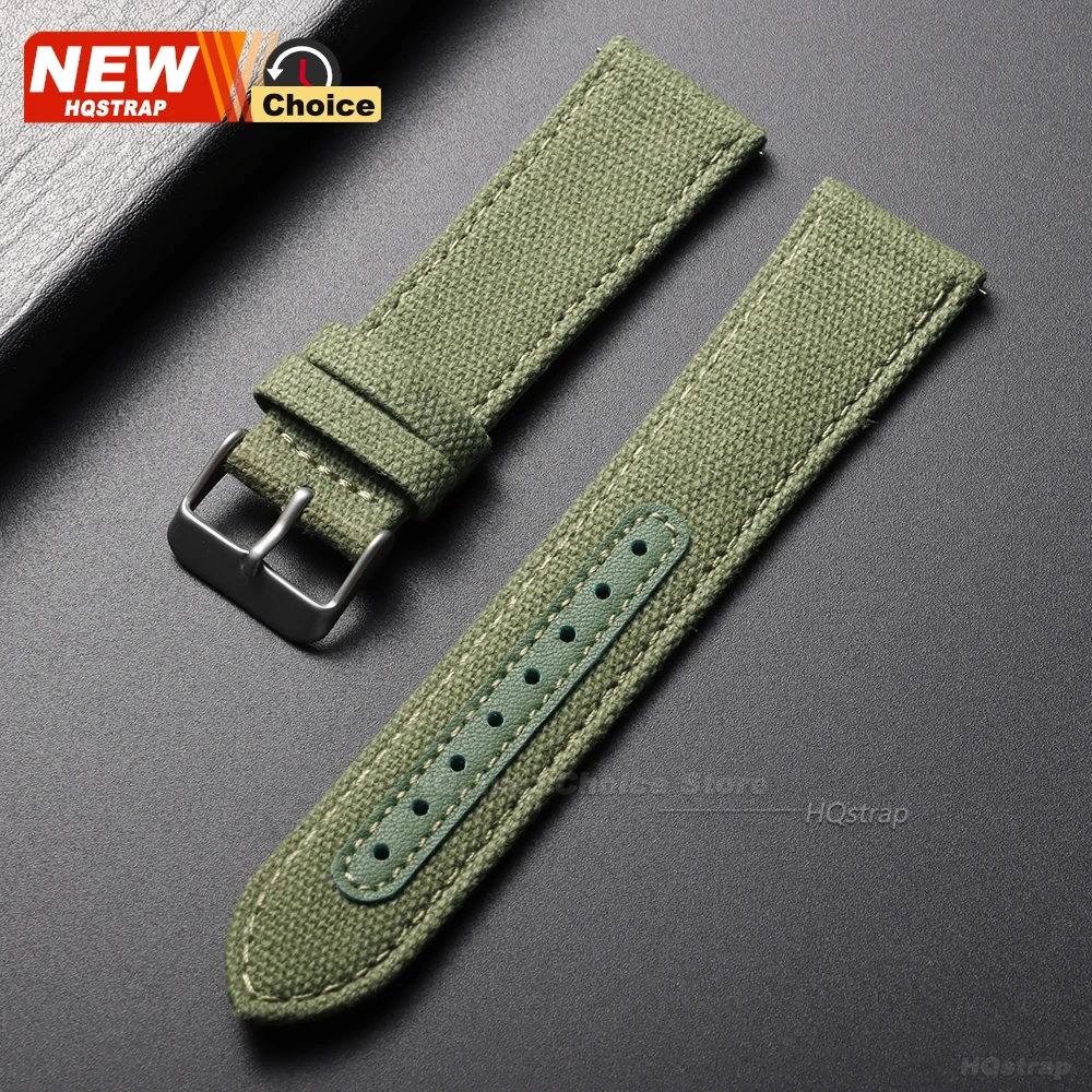 Enhanced Quick Release Nylon & Leather Watch Strap – Universal Wristband