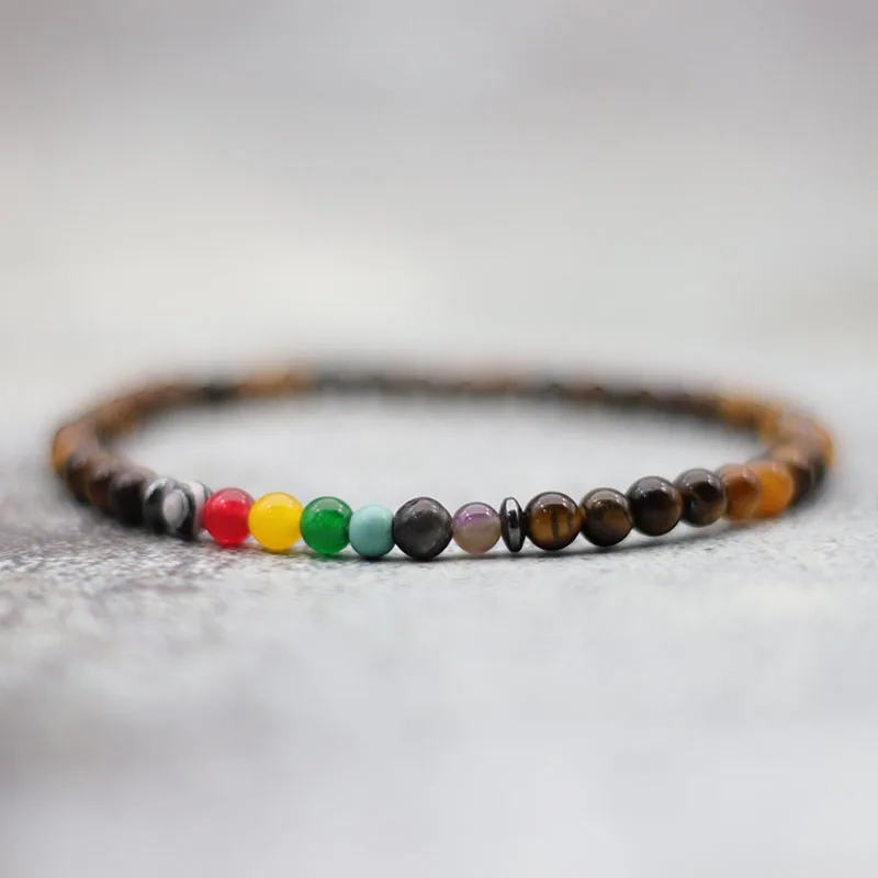 4mm Armband Natürliche Vulkanischen Stein Perlen Braclet Männer Frauen Minimalistischen Chakra Braslet Meditation Schmuck Tiger Augen Brazalete – Detail 11