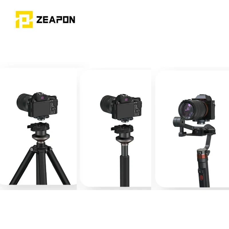 Camera Accessories ZEAPON Al-H2 Revolver QUICK RELEASE plate Base Plate Clamp Tripod Screw Mount fast loading for DSLR Camera Slider Rail Camcorder