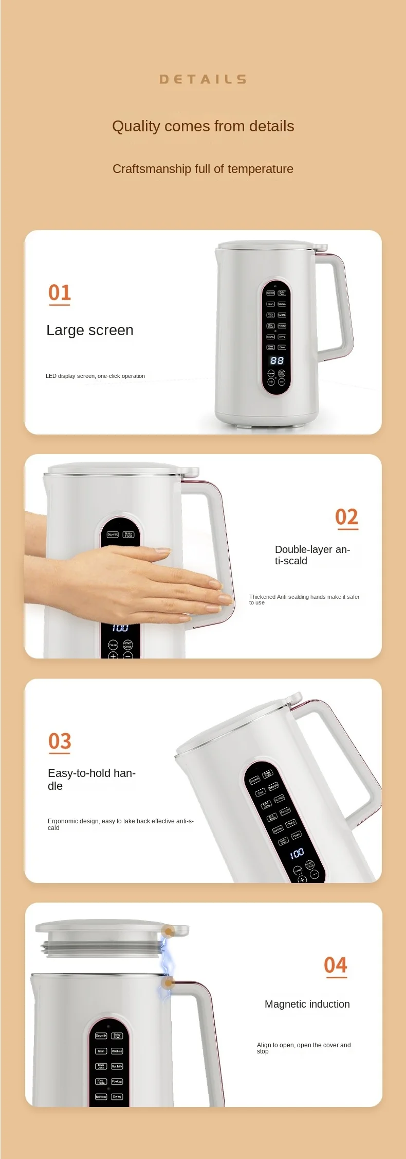 110V, 220V, 1200ml, soja, leite, Juicer do
