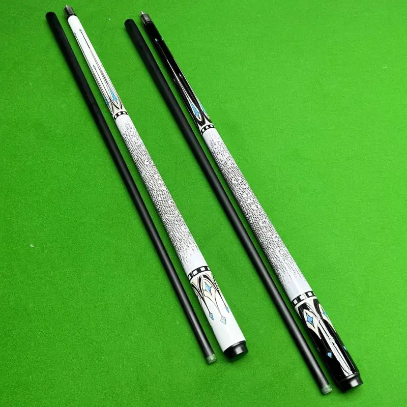 Queue De Billard En Fibre De Carbone 147 Cm - Pointe 13 Mm - Démontable - Noir - Pour Adultes