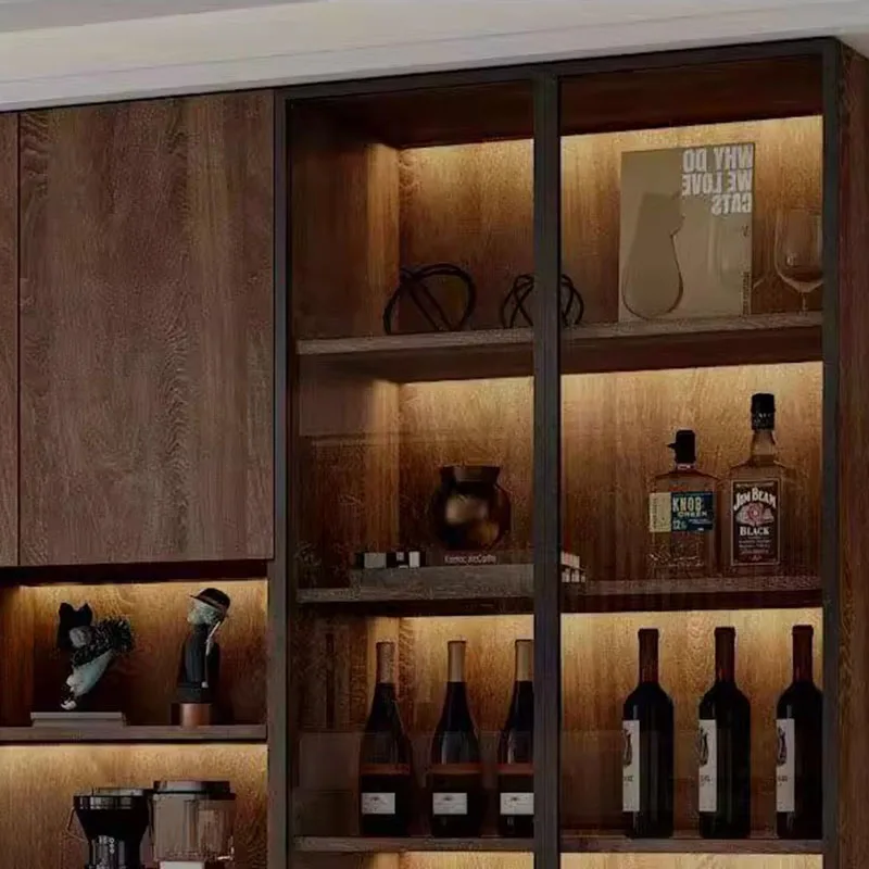 Whiskey Cabinet Nordic Showcase Bar Luxury Outdoor Elegant Vintage Wine Stands Iron Full Kitchen Drinks Vitrine Display Rack