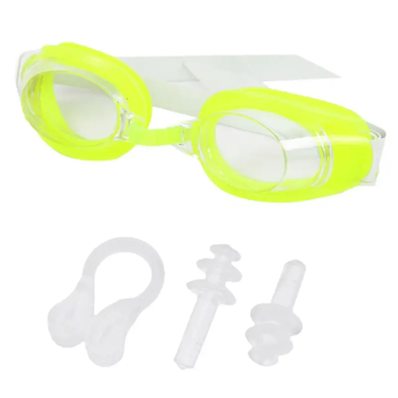 Swimming Goggles for Adult Antifog Waterproof With Nose Cover Ear Plugs