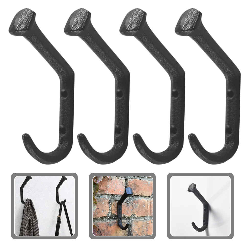 

Pastoral Coat Hangers Cast Iron Bent Nail Hook Clothes Decorative Wall Hooks for Hanging