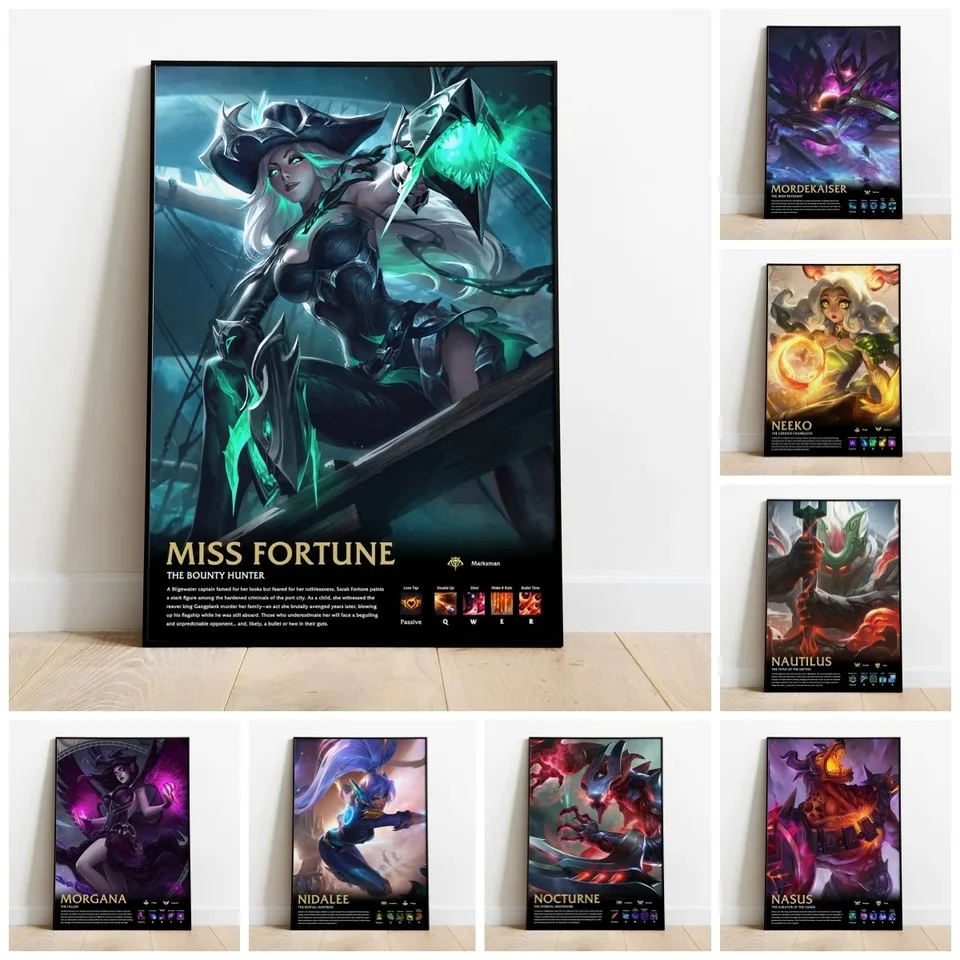 美的絵画アート、トップゲーム、宝物の鋸歯状、ニーコ、モルガナ、ニバル、ヌチ、nasus、mordekaiser、部屋の装飾、2023 -  AliExpress