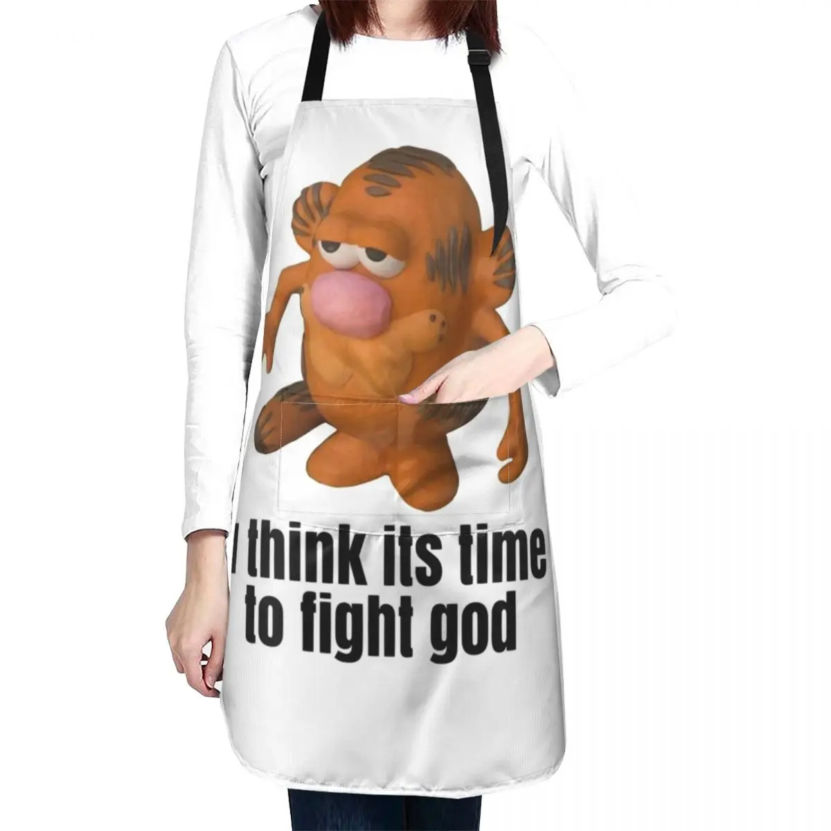 

I think its time to fight god Apron Christmas kitchen apron cute Chef Uniform For Men Kitchen Household Items