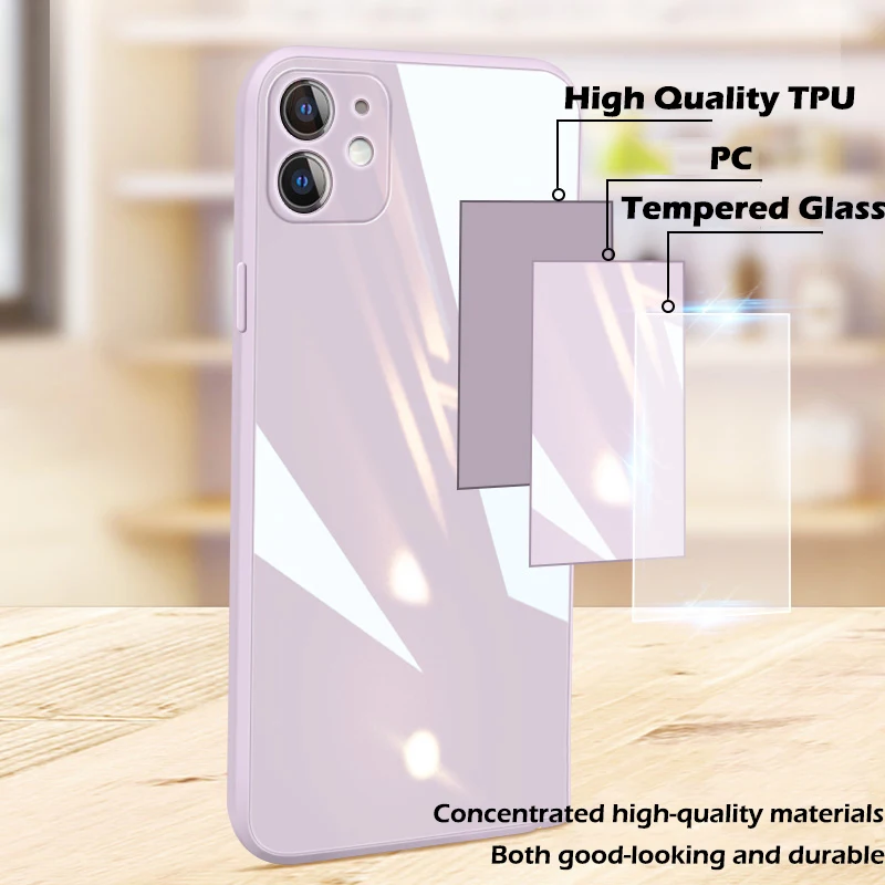 Flaunt Pink Purple Clear Ombre Square iPhone Case iPhone 11 Pro Max