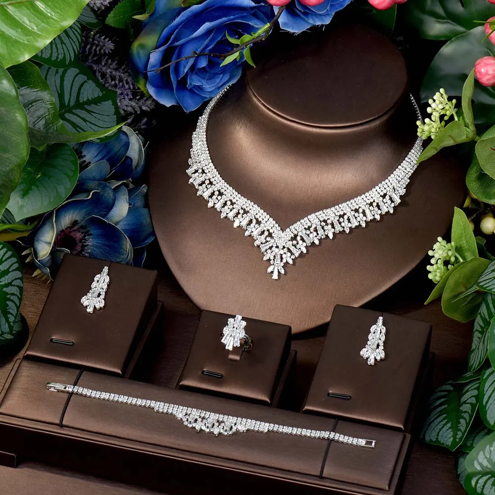 طقم مجوهرات دمعة حفلات زفاف